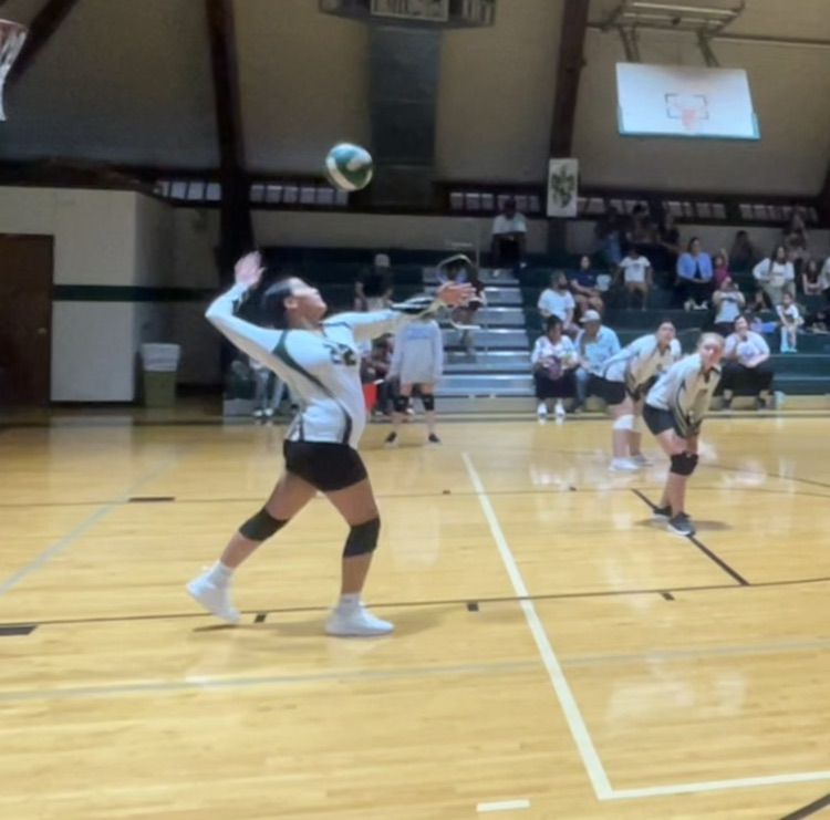 students playing volleyball 