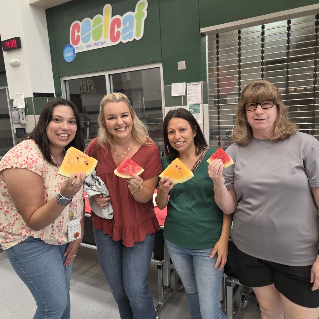 teachers enjoying watermelon