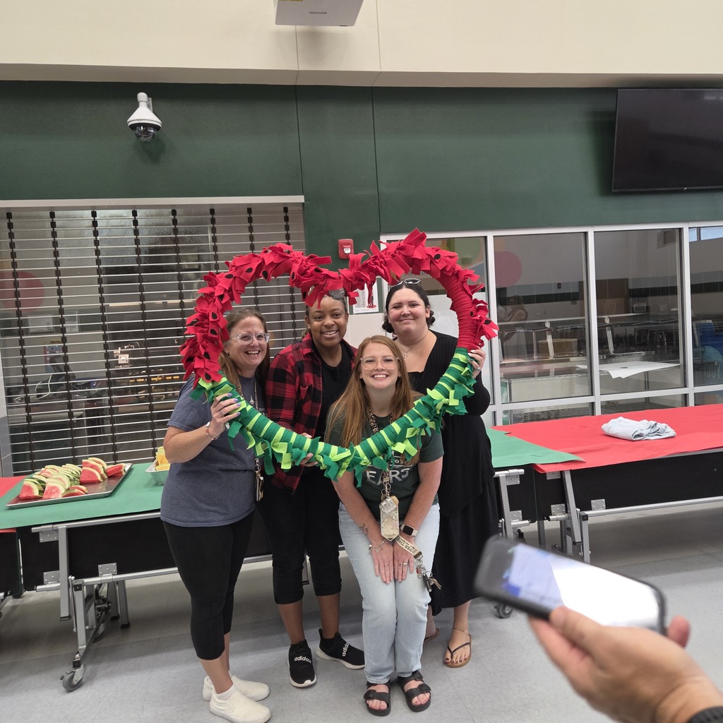staff in a watermelon frame