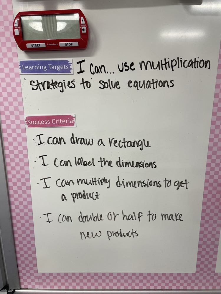 learning targets and success criteria