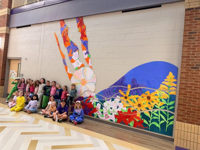 Cottrell Mural with Construction Class