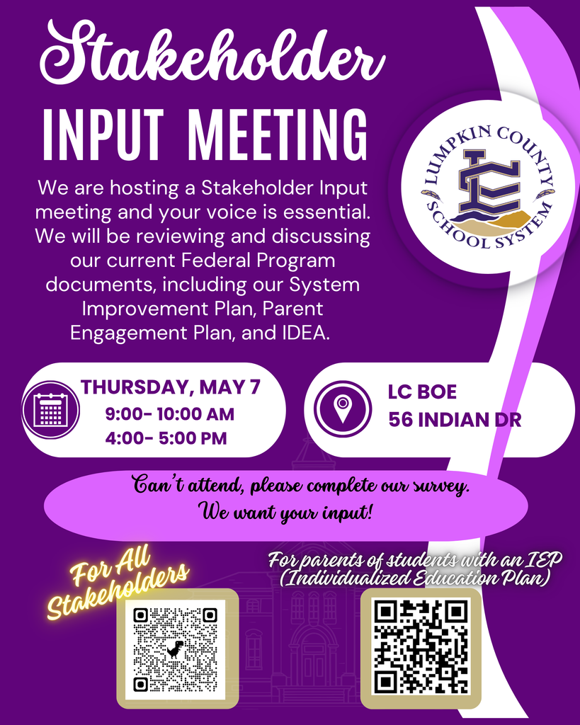 Stakeholder Input Meeting Invitation and Survey QR Codes