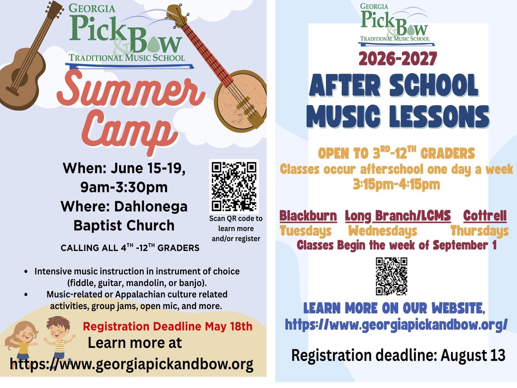 Georgia Pick and Bow Summer Camp and After School Music Lessons