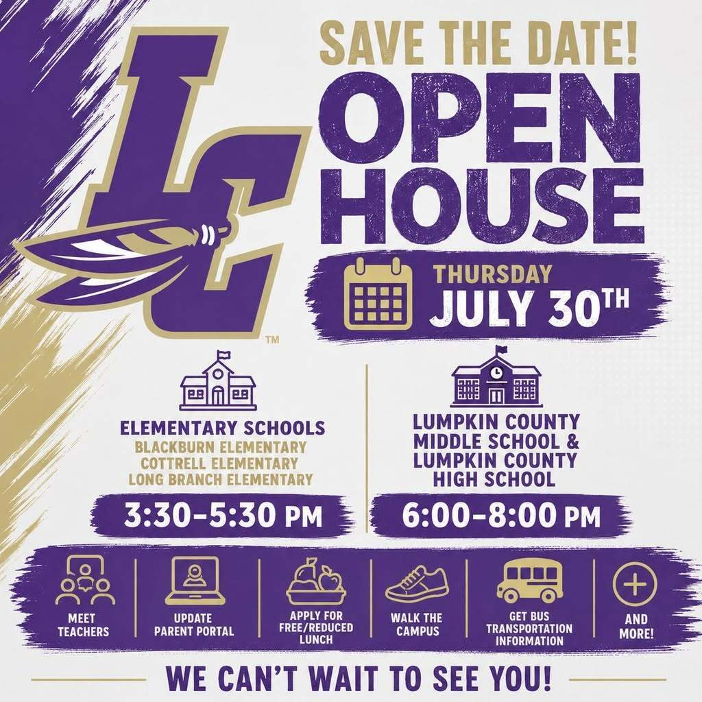 open house announcement for July 30th at LBES from  3:30 - 5:30pm