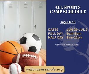 graphic describing athletic camp schedule