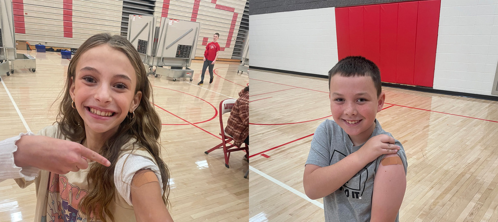 students after flu shot