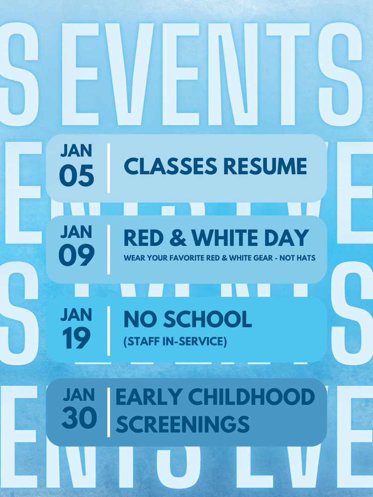 January Events Calendar