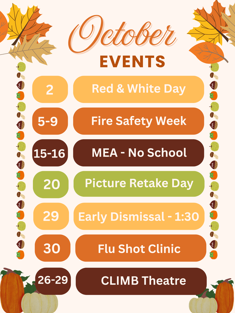 October 2026 Events Calendar
