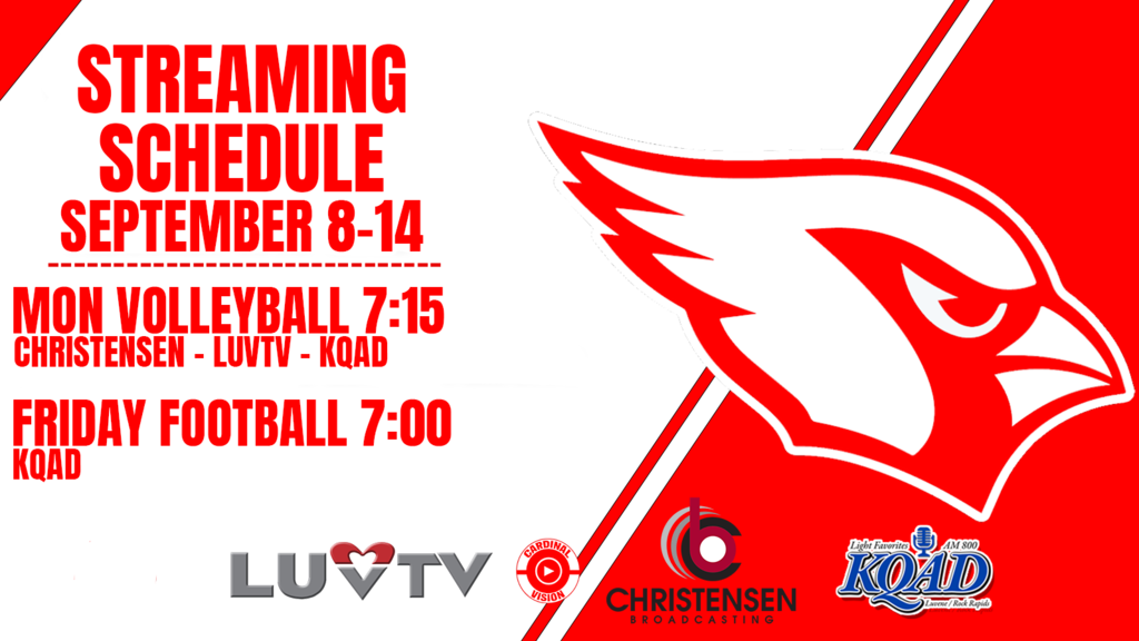 livestream schedule. monday volleyball, friday radio only