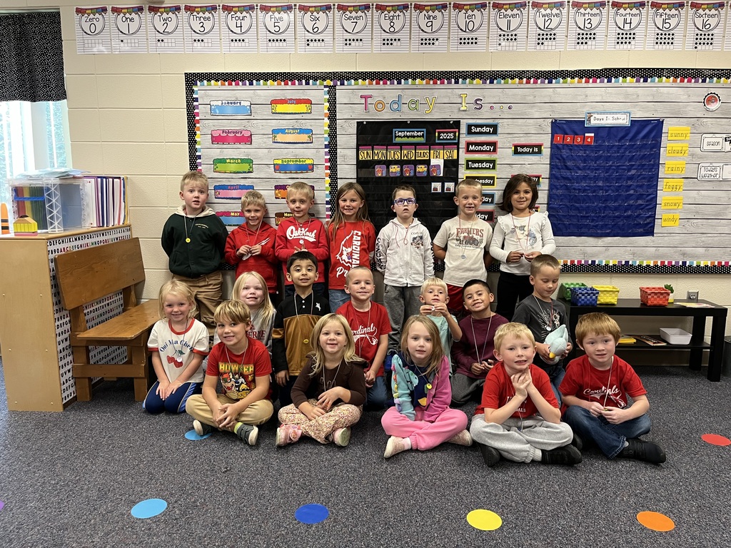 Kindergarten students took part in Kindergarten Boot Camp.  Last week, Mrs. Atkinson-Smeins, School Counselor, taught lessons on listening and respect, and read The Lucky Button by Julia Cook --a story about easing first-day jitters.  Each child received a button necklace.
