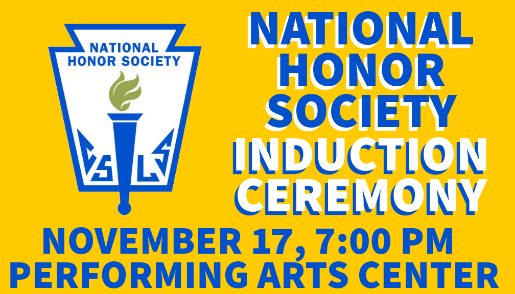 NHS Induction Graphic- 7:00 Ceremony in Performing Arts Center on November 17