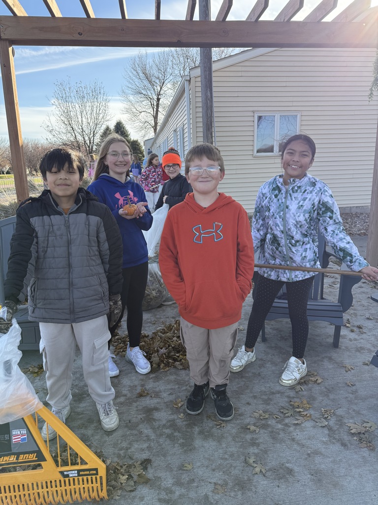 5th Grade leaf clean up.