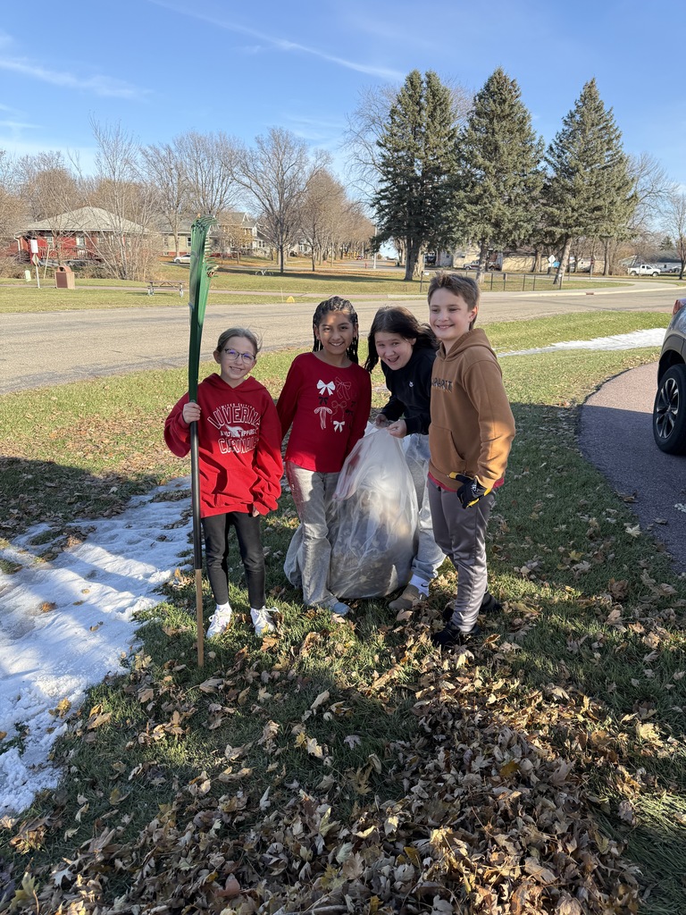 5th Grade leaf clean up.