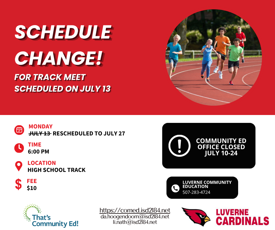 Track Meet on July 13 Postponed.