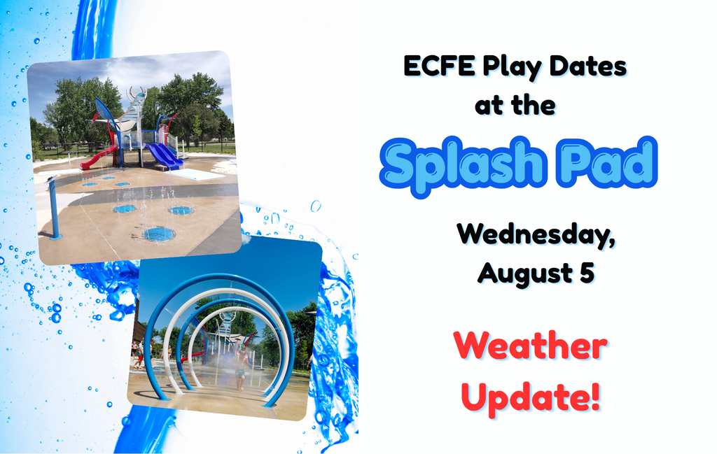 Splash Pad Event change due to weather.