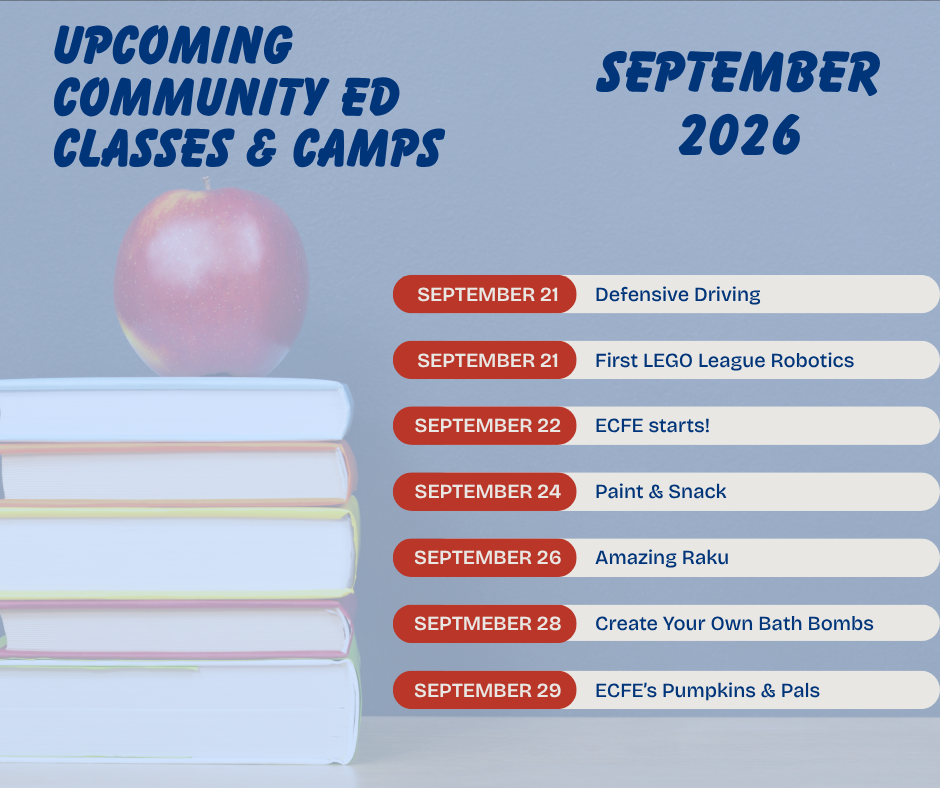 September Classes for Community Education