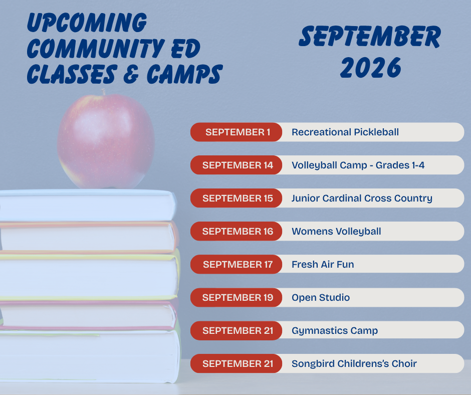 September Classes for Community Education