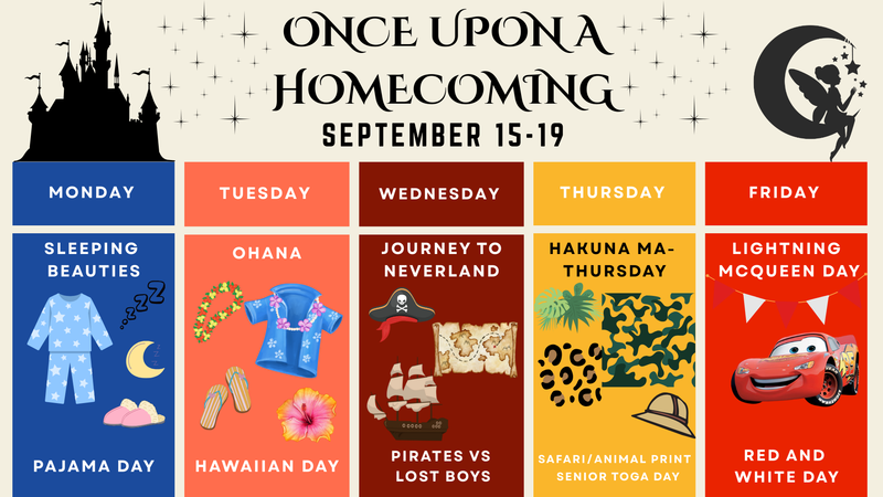 homecoming dress up day graphic