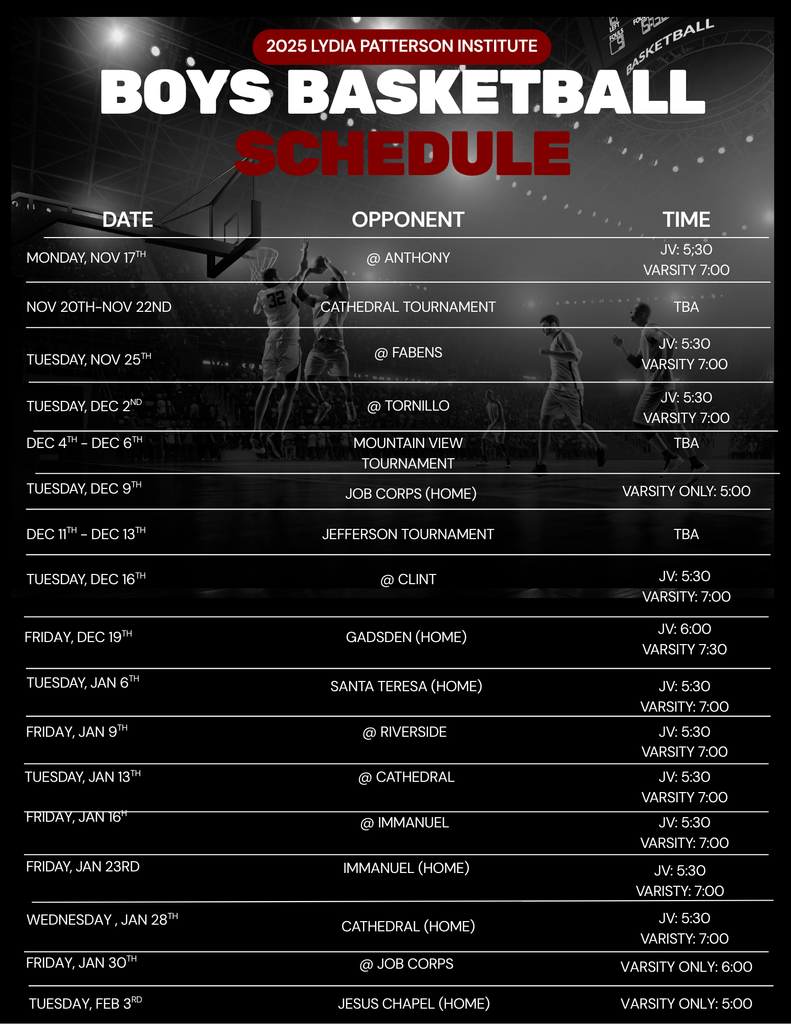 Boys Basketball Schedule