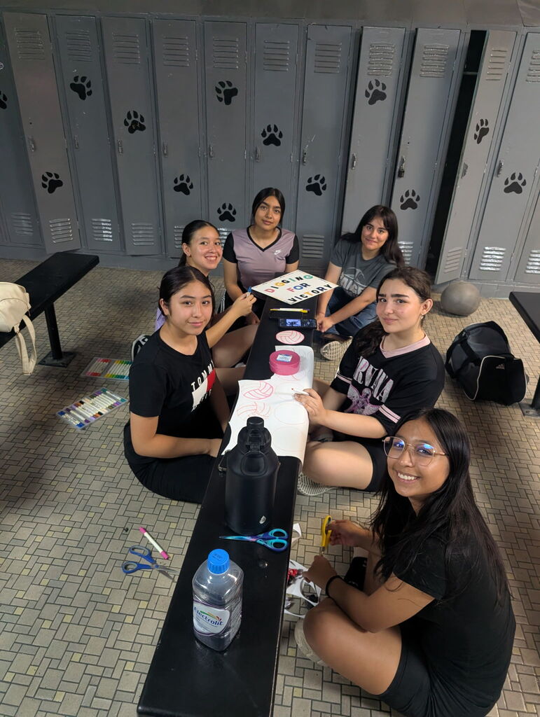 The girls understood the assignment. 🏐  Locker room = decorated. Mindset = locked in.  We’re getting in the right headspace to hit the ground running when school starts! #GameOn