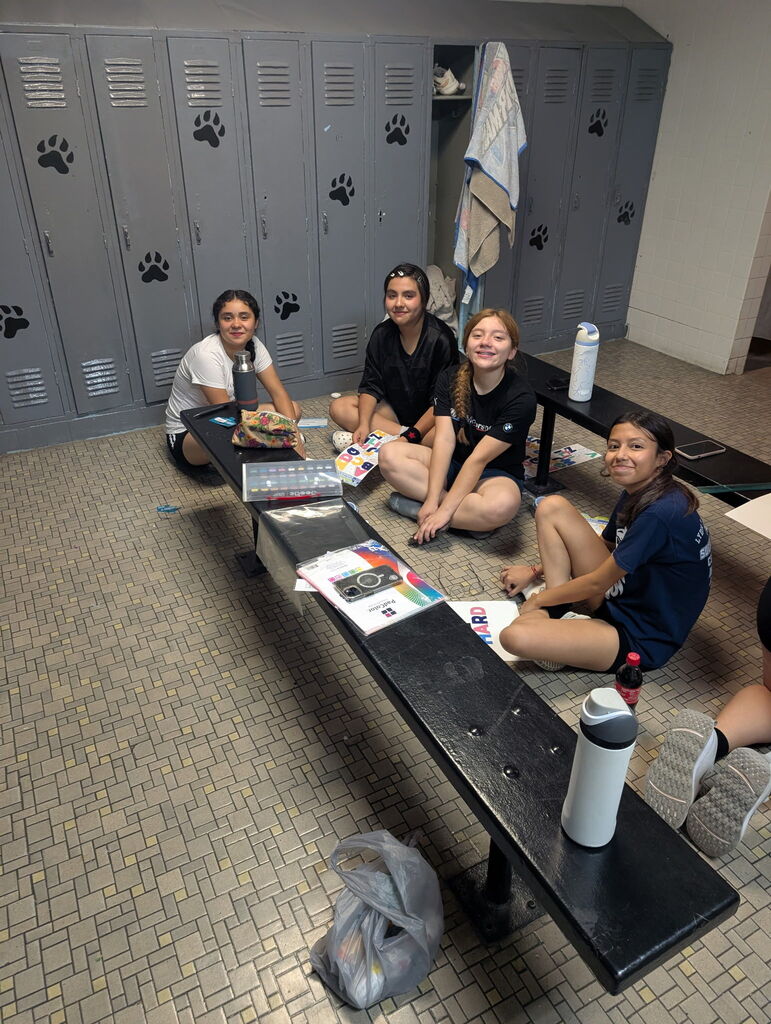 The girls understood the assignment. 🏐  Locker room = decorated. Mindset = locked in.  We’re getting in the right headspace to hit the ground running when school starts! #GameOn
