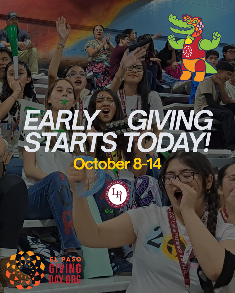 FEELING GENEROUS? EARLY GIVING STARTS TODAY! 💙 👉 Donate today: https://elpasogivingday.org/organizations/lydia-patterson-institute #ElPasoGivingDay #EarlyGiving #LydiaPattersonInstitute #GiveBack