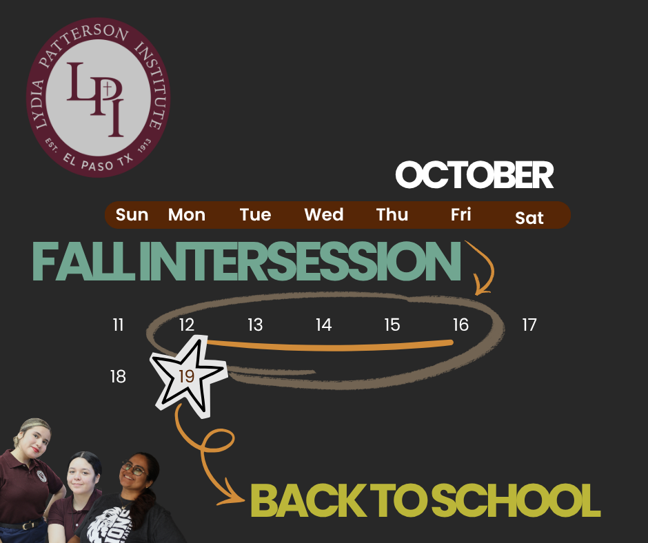 FALL INTERSESSION 🍂 📅 October 12–16 We look forward to seeing you back on Monday, October 19! 💙 ----------------------------- RECESO DE OTOÑO 🍂 📅 Del 12 al 16 de octubre ¡Nos vemos de regreso el lunes 19 de octubre!