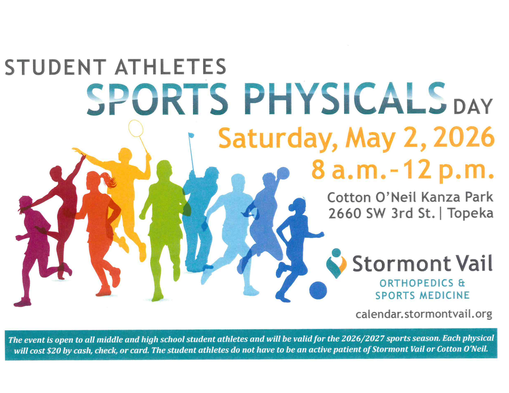Sports Physicals Offered May 2 @ Kanza Park