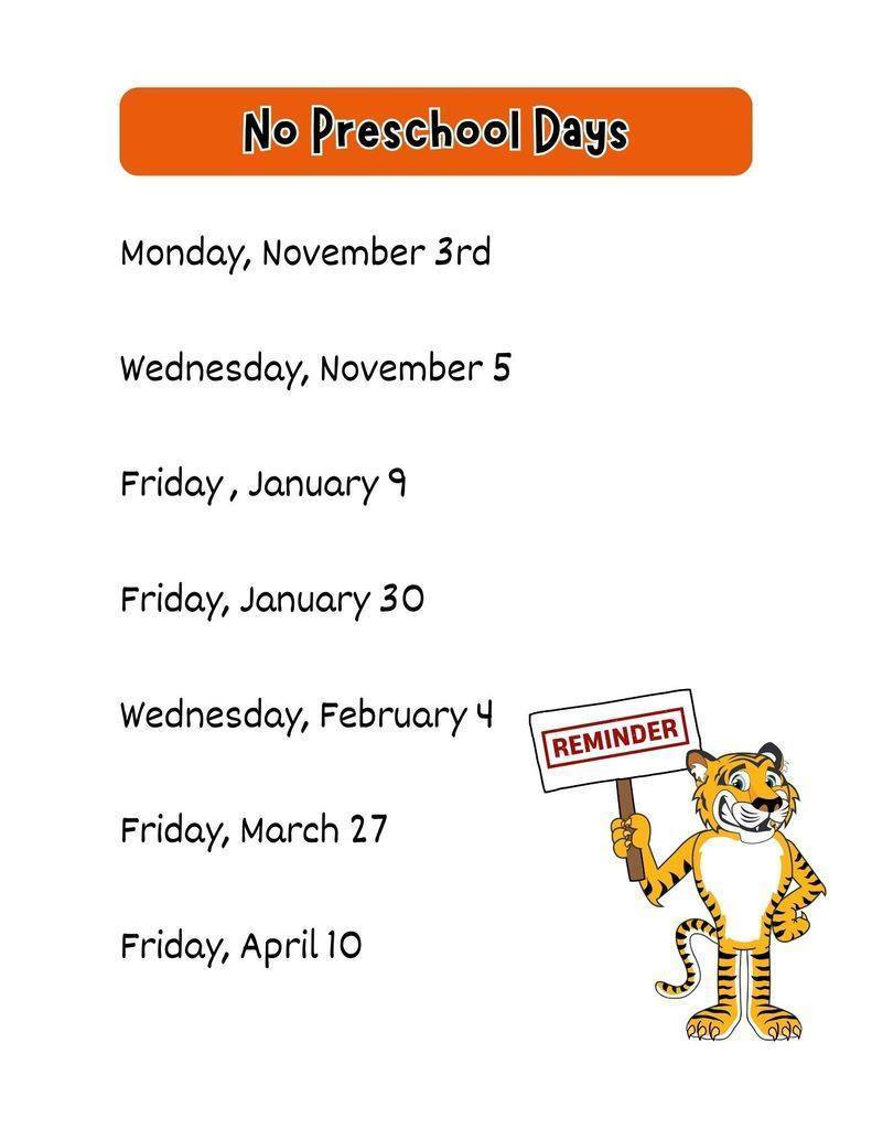 no preschool days