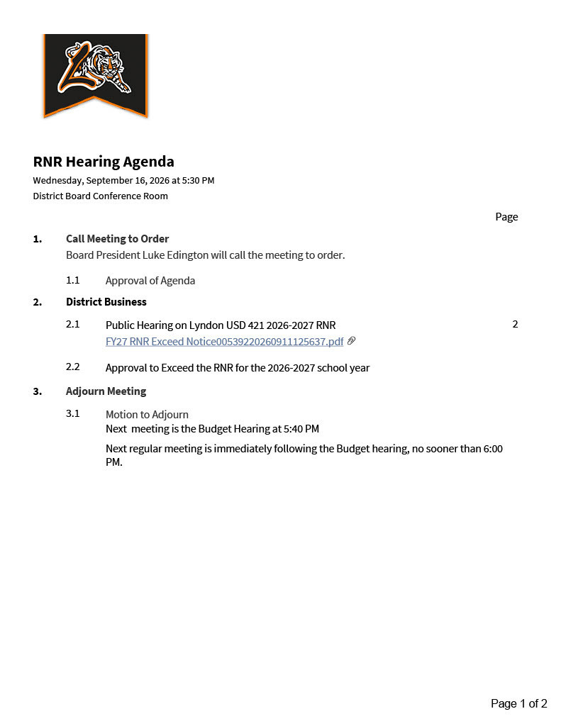 RNR Hearing FY27