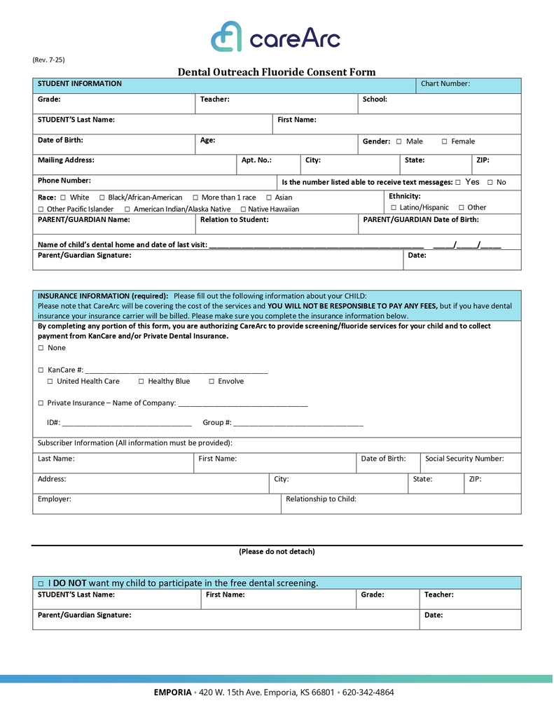 Dental Screening Form