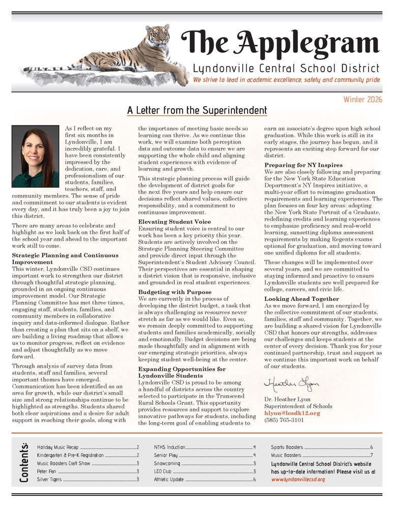 cover of Winter 2026 Applegram newsletter