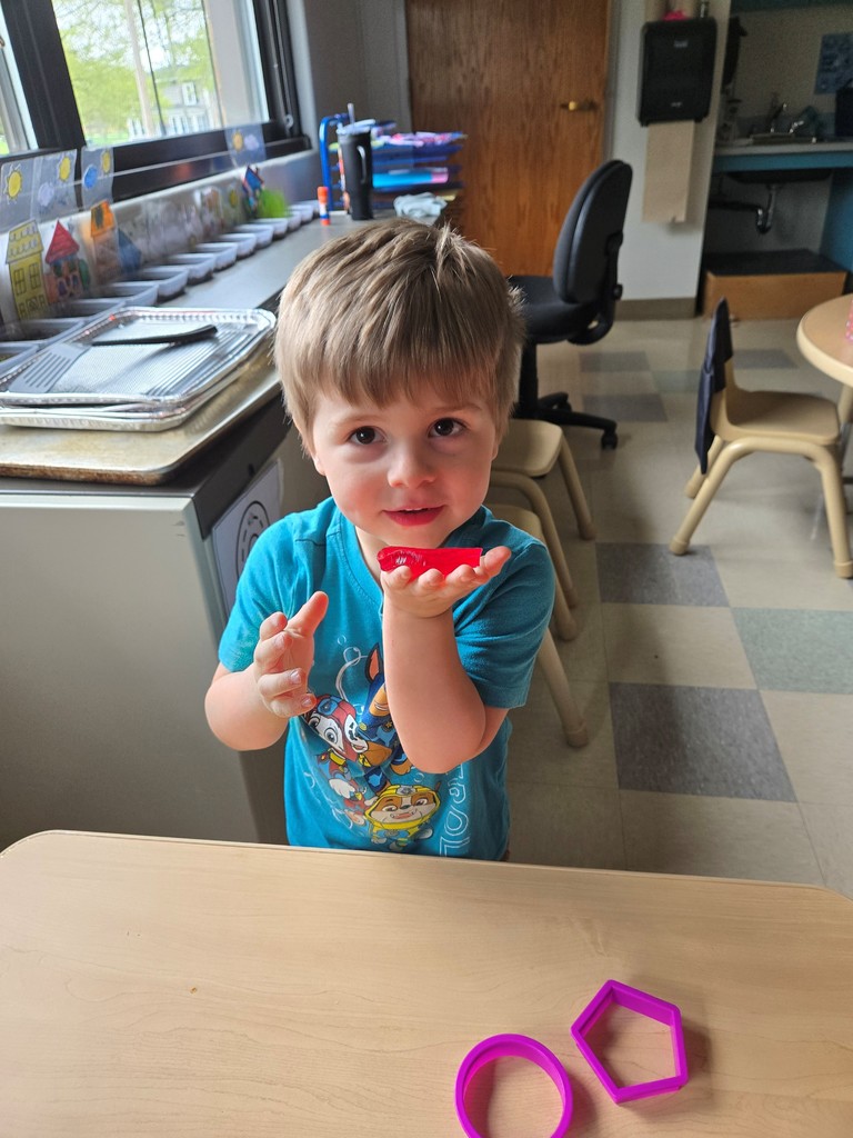 boy holding jello shape