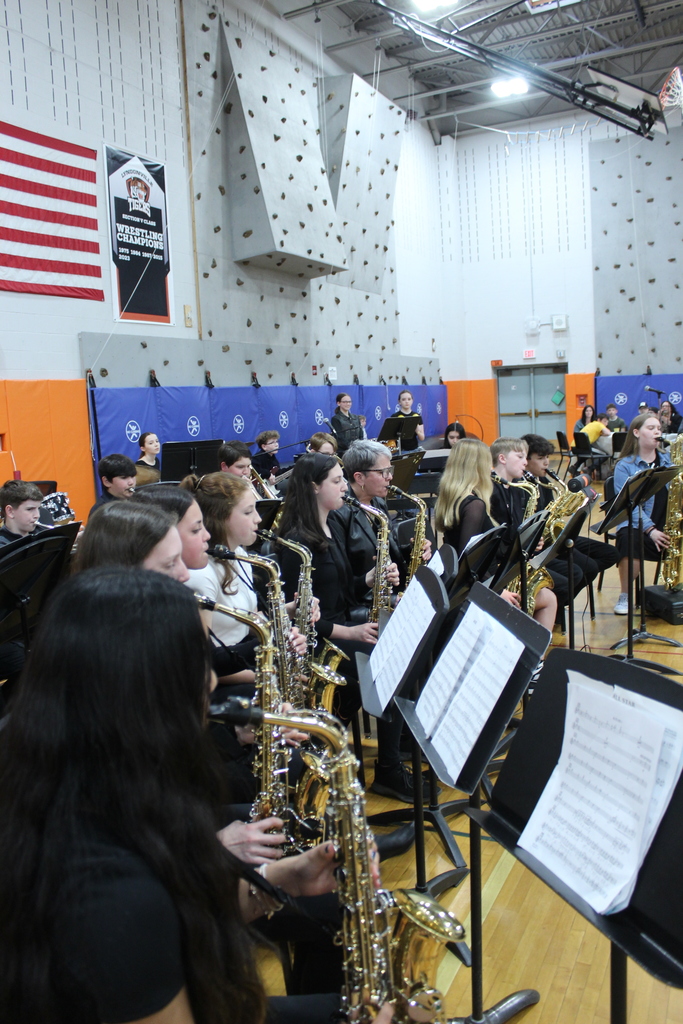 students playing in band