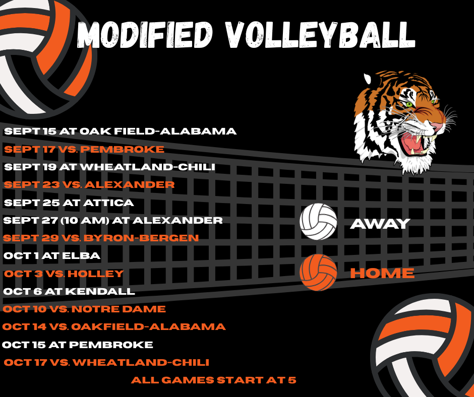 modified volleyball schedule