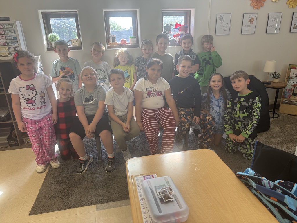 students wearing pjs in classroom