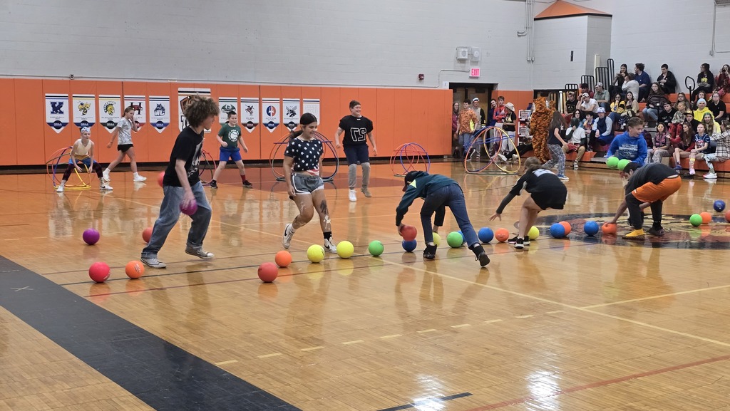students playing castleball in the gym