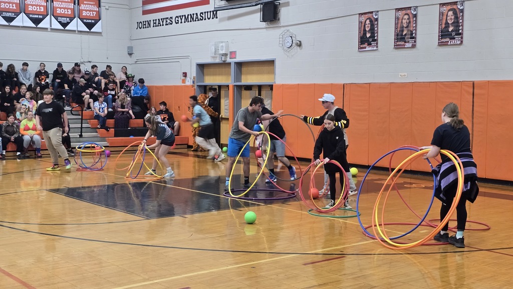 students playing castleball in the gym
