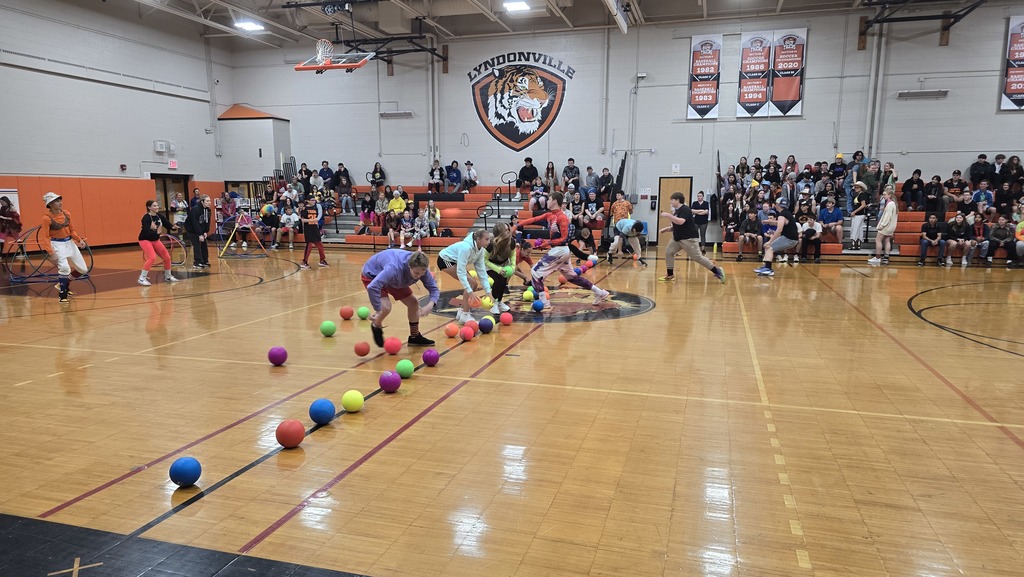 students playing castleball in the gym