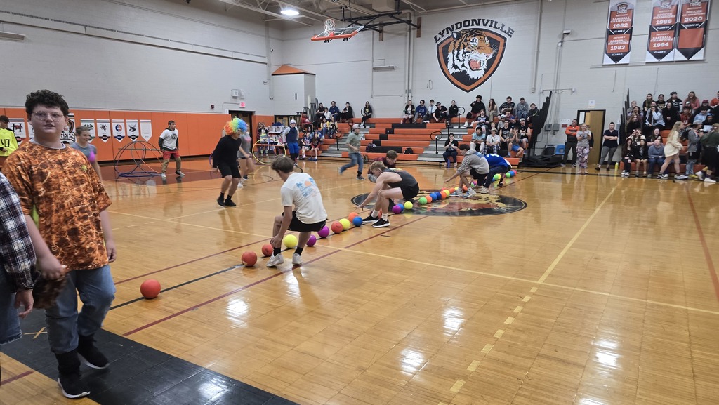 students playing castleball in the gym