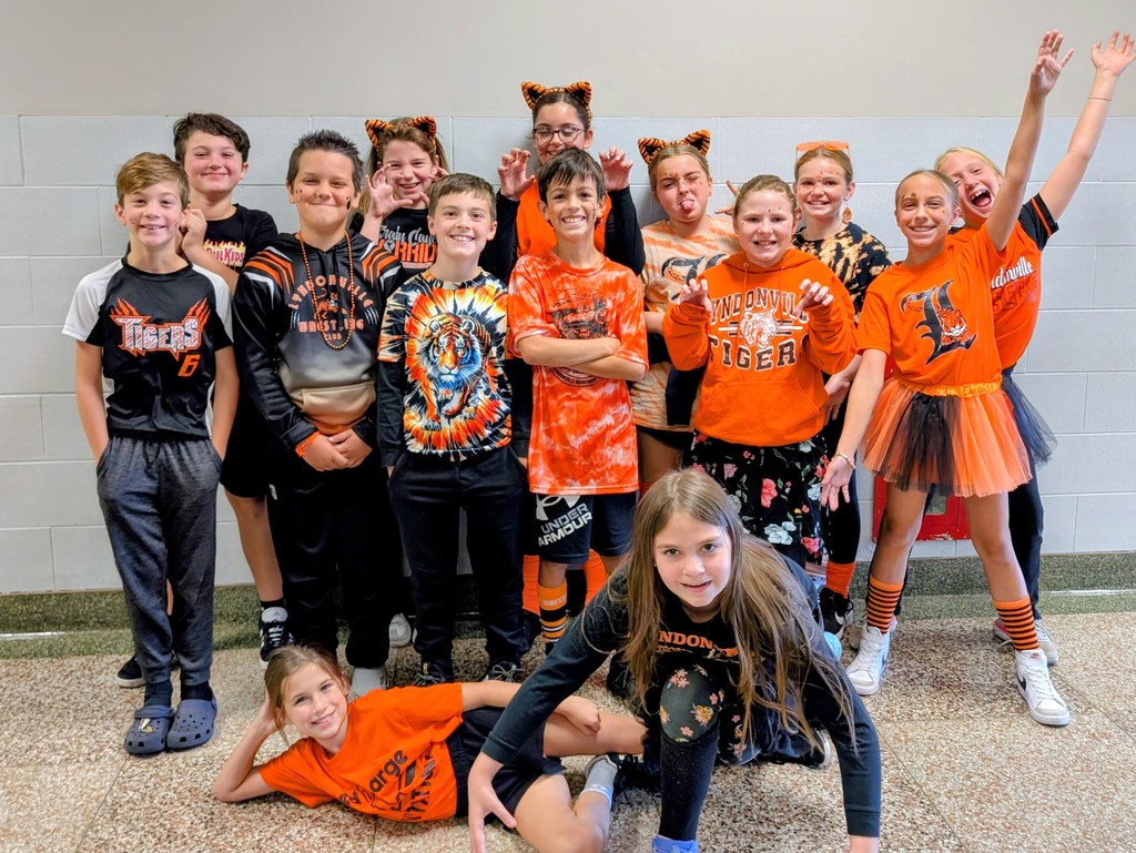 students showing off their school colors