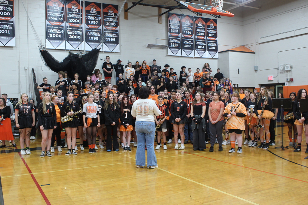 chorus singing in gym