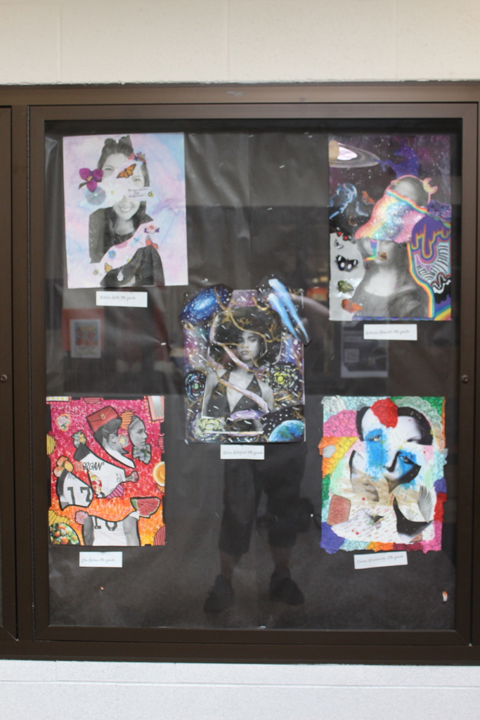 artwork in display case