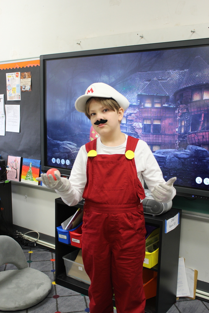 student dressed as Mario