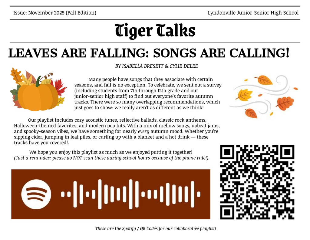 Tiger Talks newspaper cover