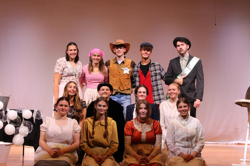 group photo of senior play castmembers