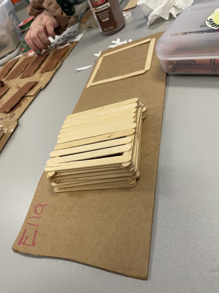structure built out of popsicle sticks