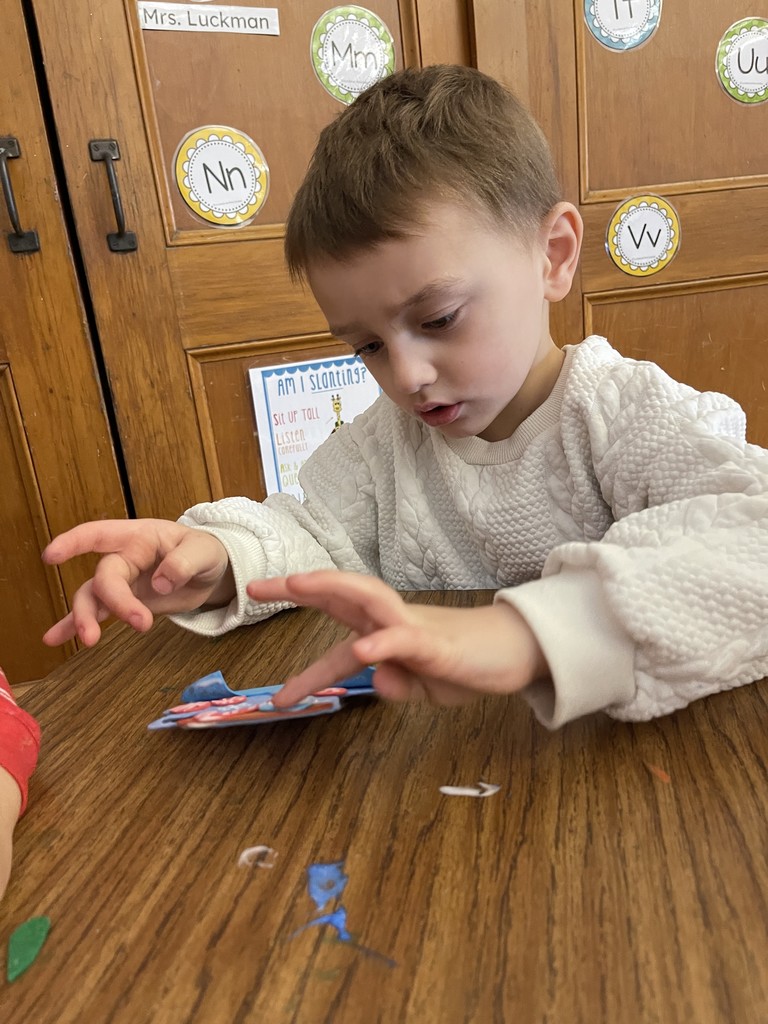 boy working on craft