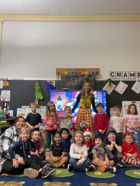 students and teachers gathered in classroom