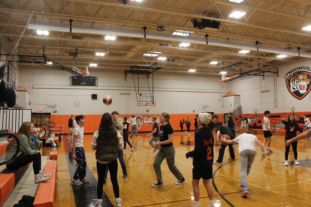 students playing in gym